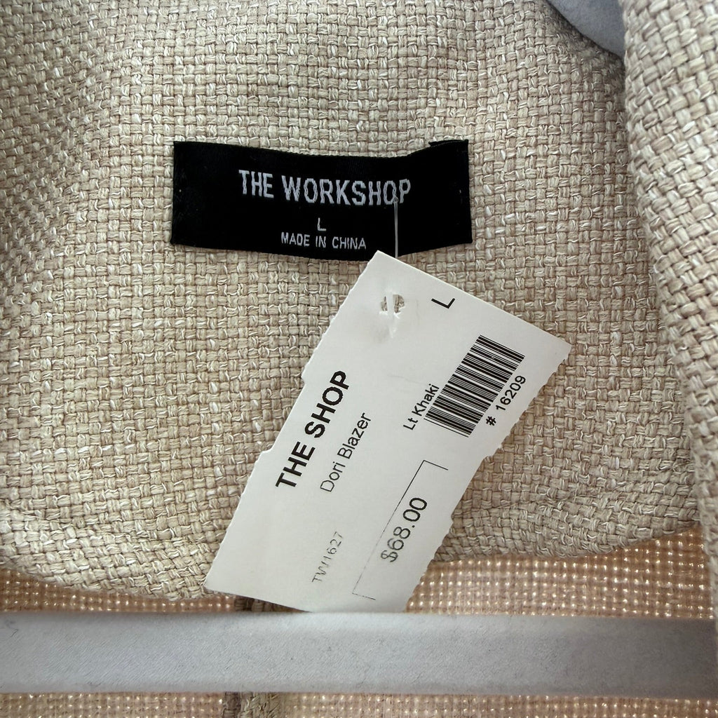 The Workshop Dori Ruched Sleeve Beige Blazer Size Large