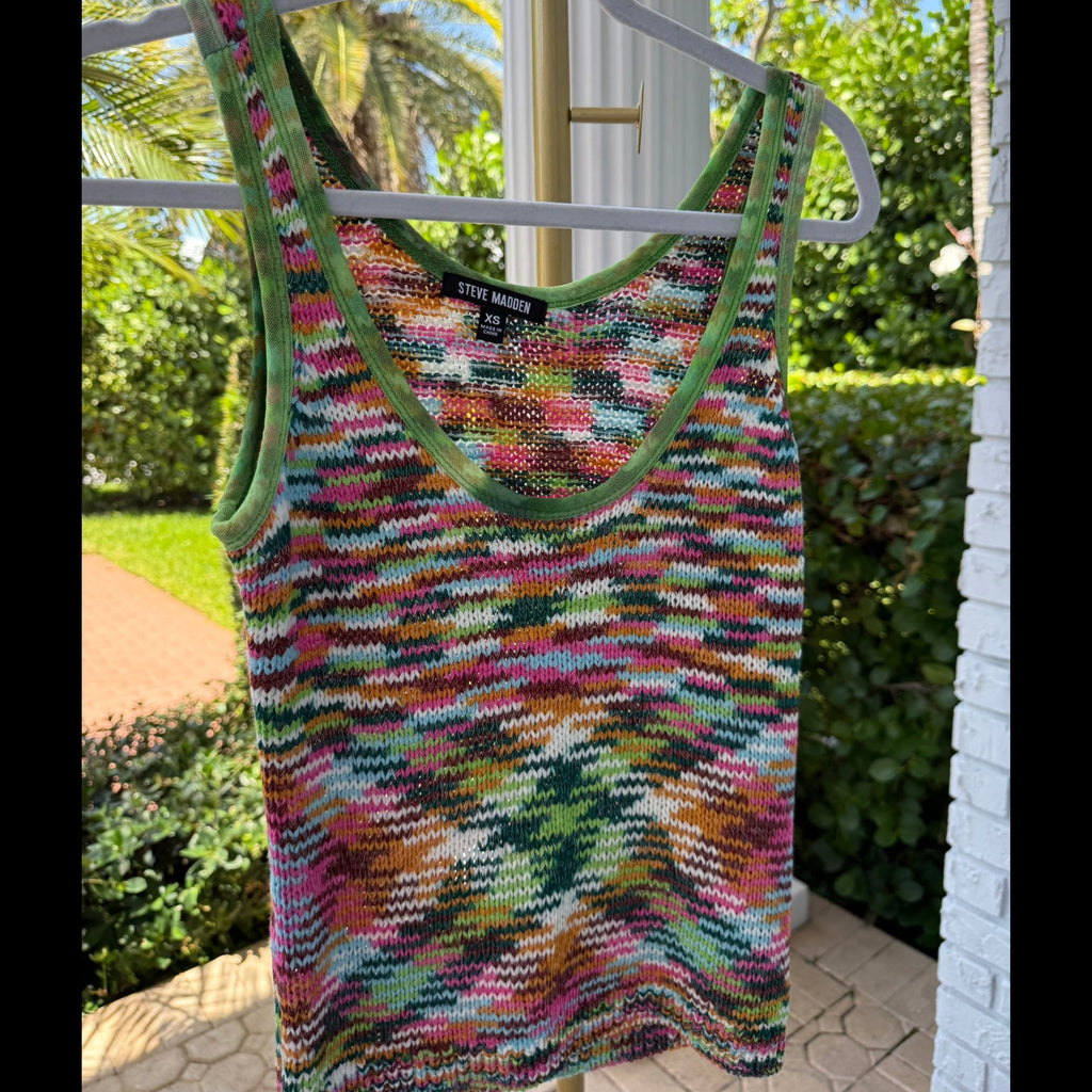Steve Madden Multicolor Knit Tank Top Size XS