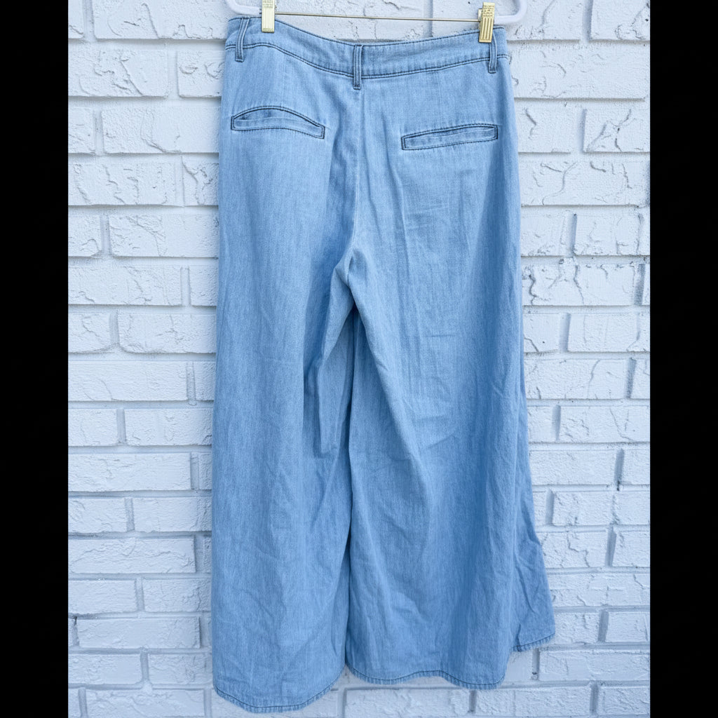 L'Agence Lorenza High-Rise Wide Leg Jeans Light Wash Size 28