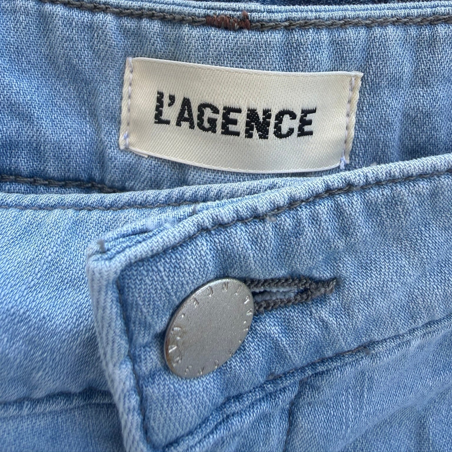 L'Agence Lorenza High-Rise Wide Leg Jeans Light Wash Size 28