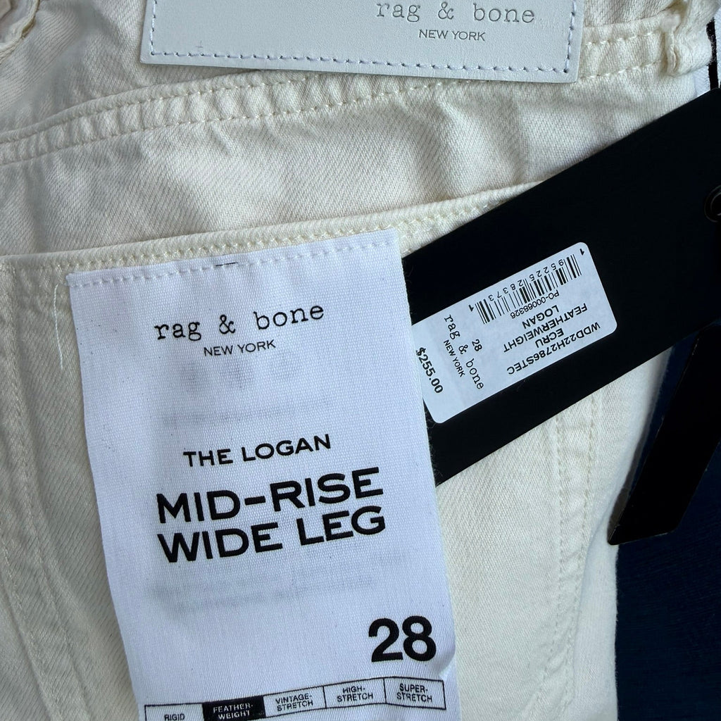 Rag & Bone Logan Wide Leg Jeans Size 28
