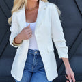The Workshop Dori Ruched Sleeve White Blazer Size Large