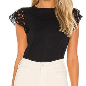 Generation Love Prim Lace Ruffle Sleeve T-Shirt Size Medium