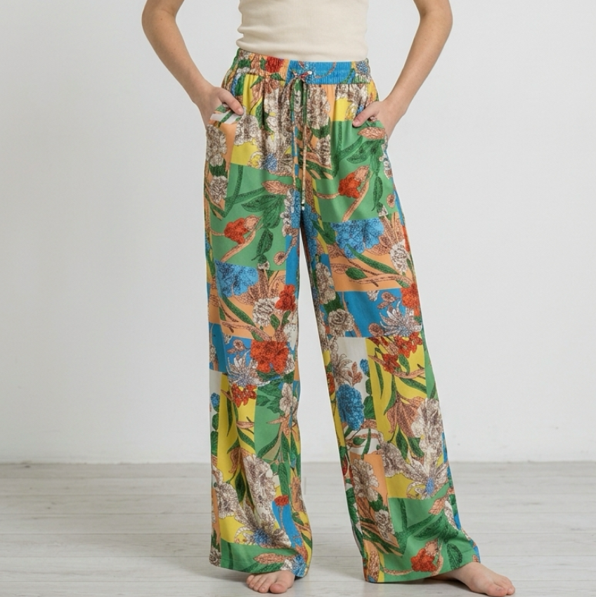 Current Air Floral Patchwork Trousers Size Small