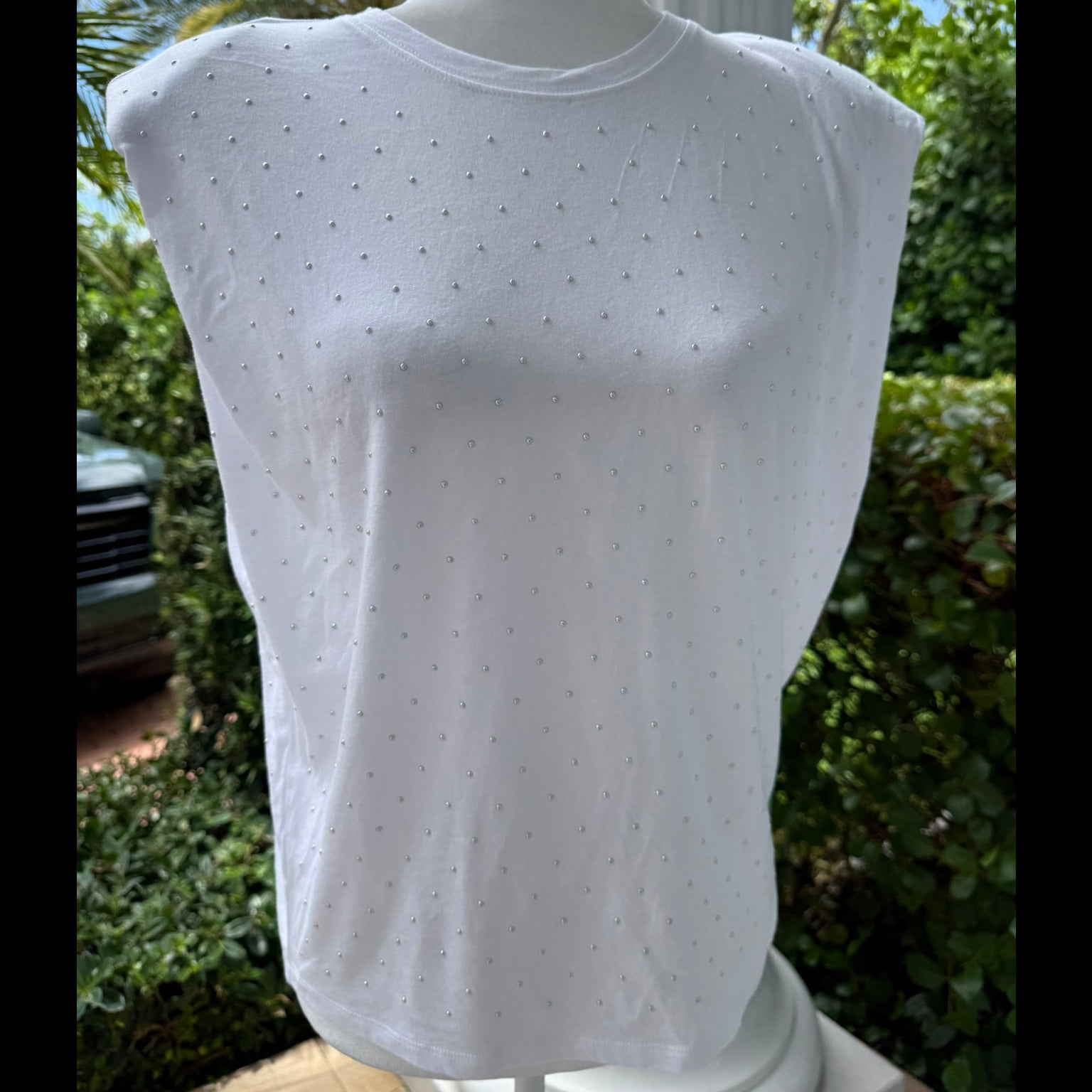 Generation Love Studded Muscle Tee White Size Medium