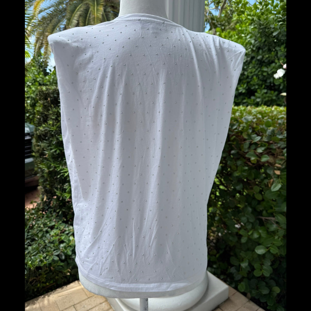 Generation Love Studded Muscle Tee White Size Medium