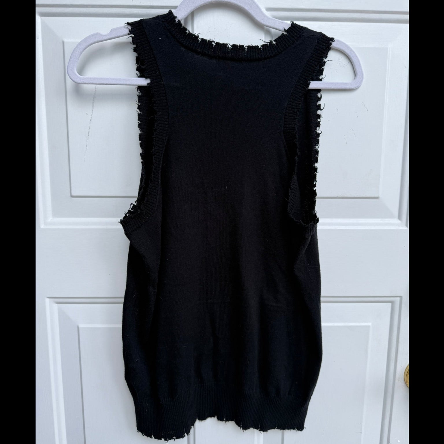 Minnie Rose Distressed Black Tank Size Large