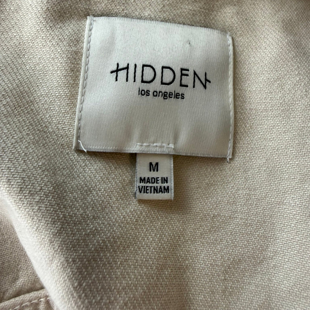 Hidden Jeans Frayed Cream Denim Jacket Size Medium