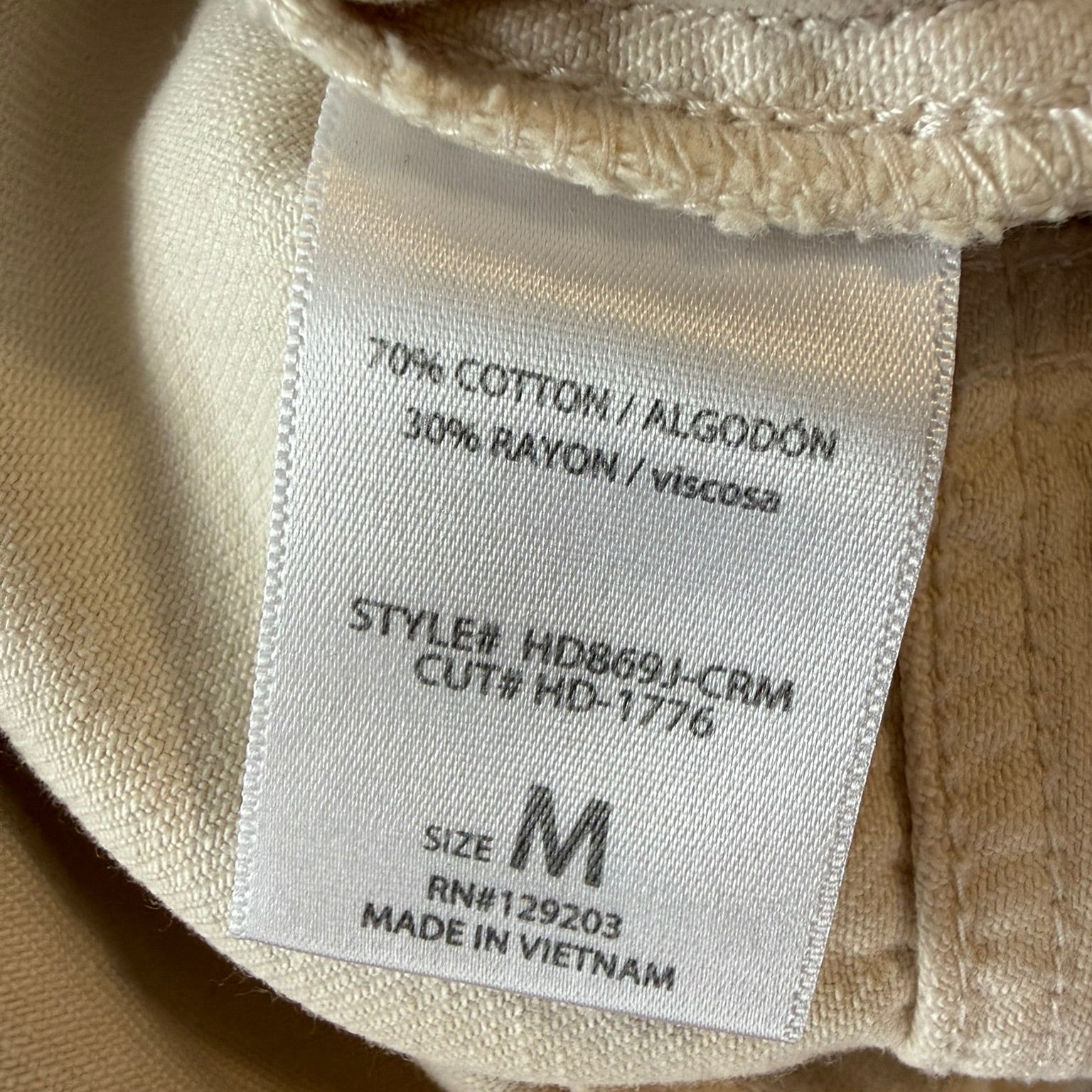 Hidden Jeans Frayed Cream Denim Jacket Size Medium