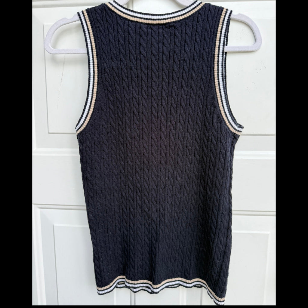 Minnie Rose Varsity Cable Knit Tank Size Medium