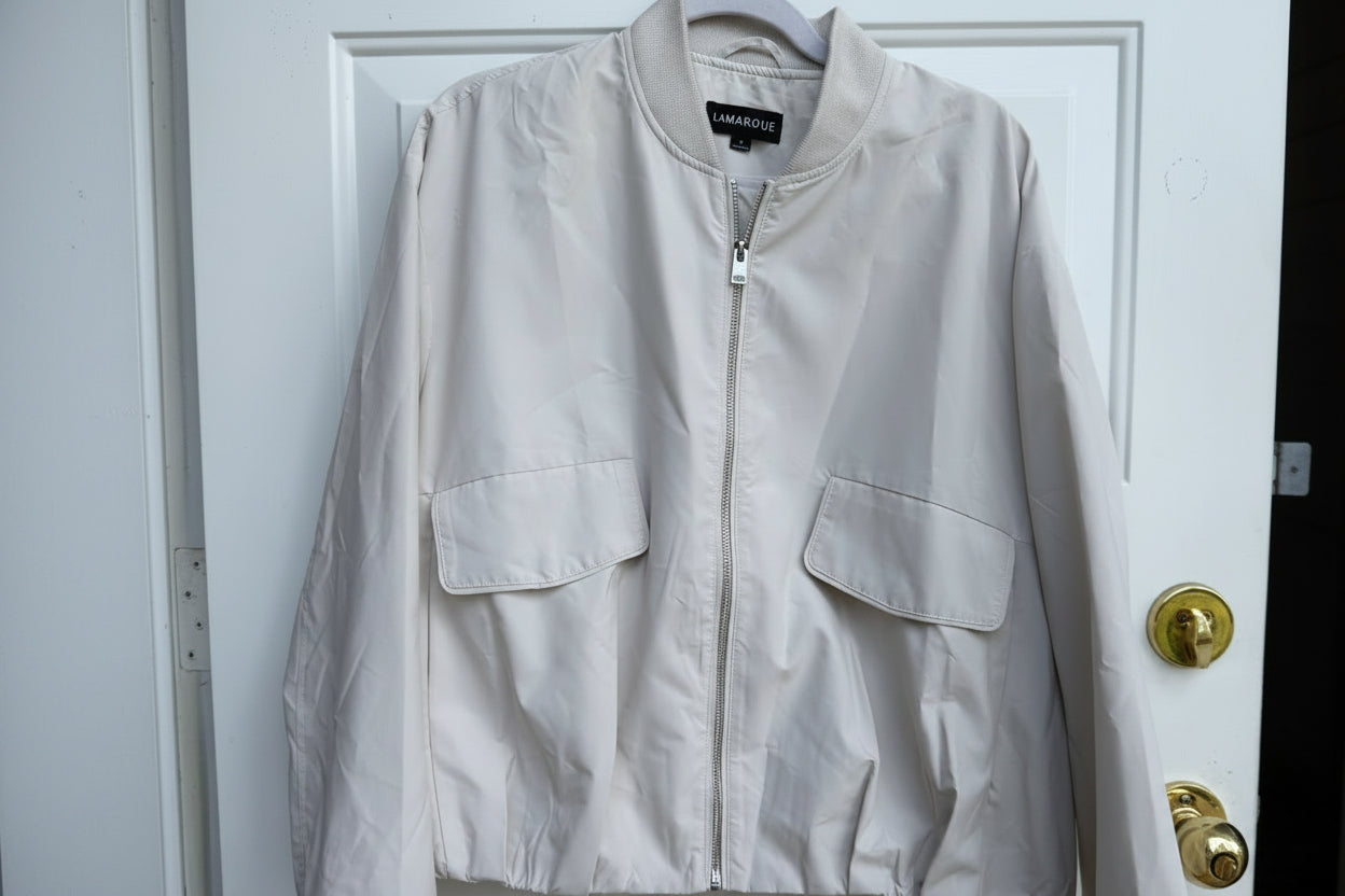 LaMarque Beige Lightweight Bomber Jacket Size Small