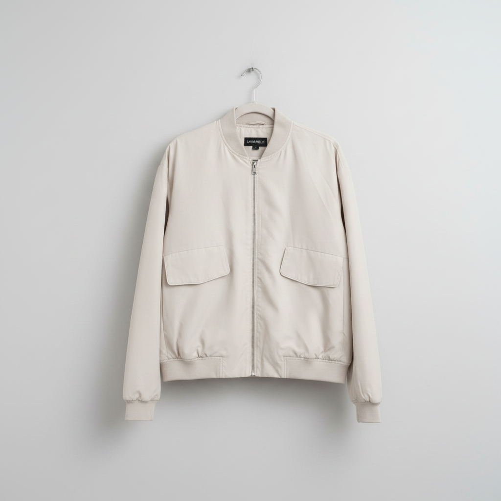 LaMarque Beige Lightweight Bomber Jacket Size Small