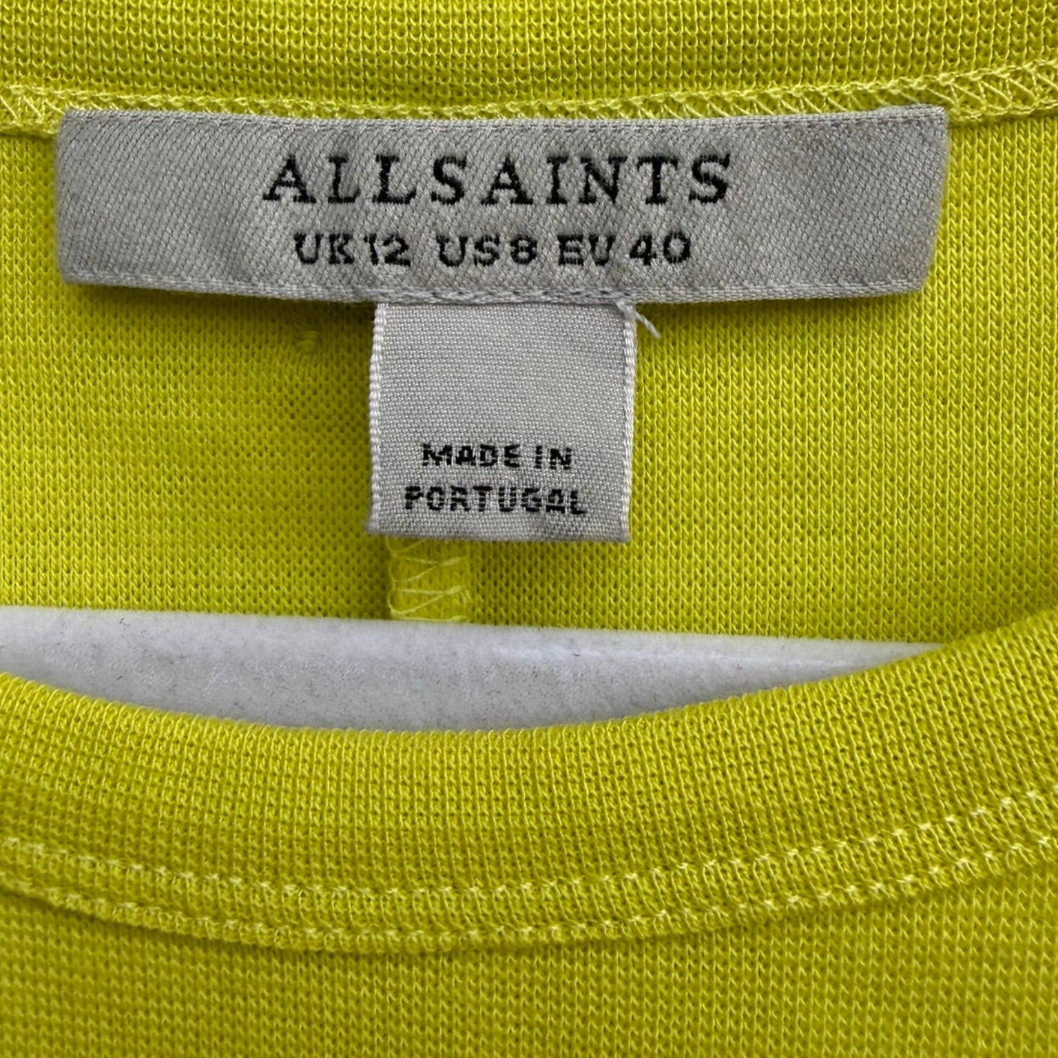All Saints Lime Green Ribbed Tank Midi Dress Size 8