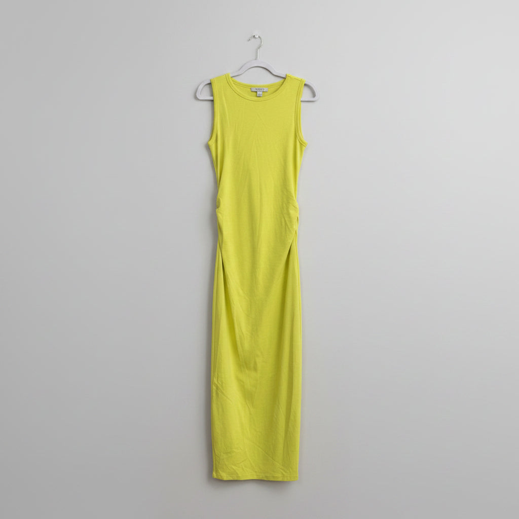 All Saints Lime Green Ribbed Tank Midi Dress Size 8