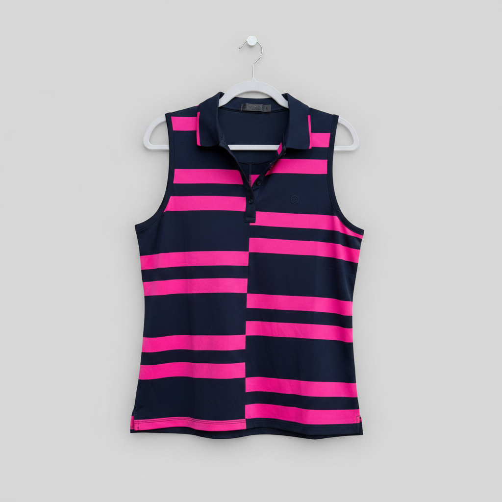 G/Fore Sleeveless Striped Golf Polo Size Medium