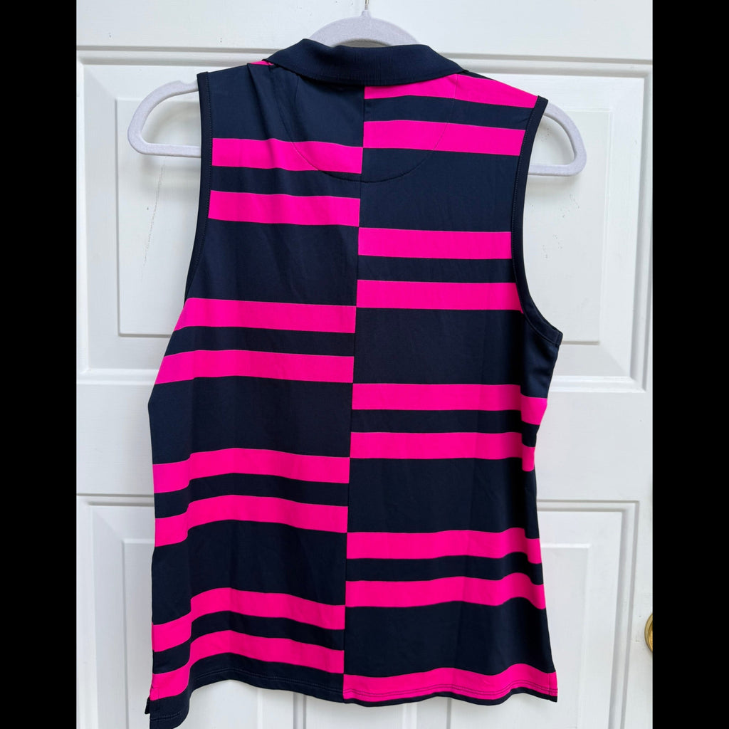 G/Fore Sleeveless Striped Golf Polo Size Medium