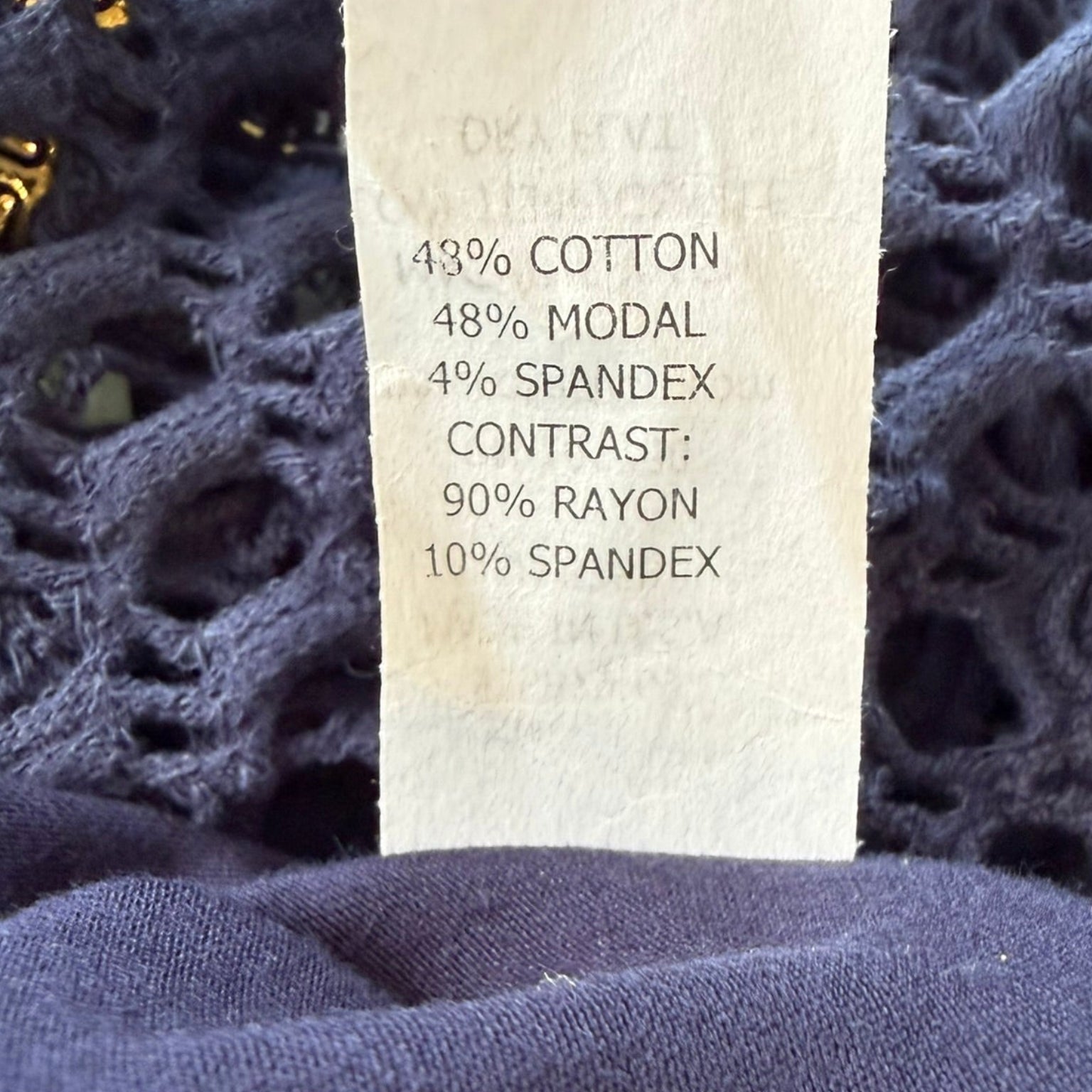 Pete Sleeveless Crochet Overlay Midi Dress Navy Size Medium