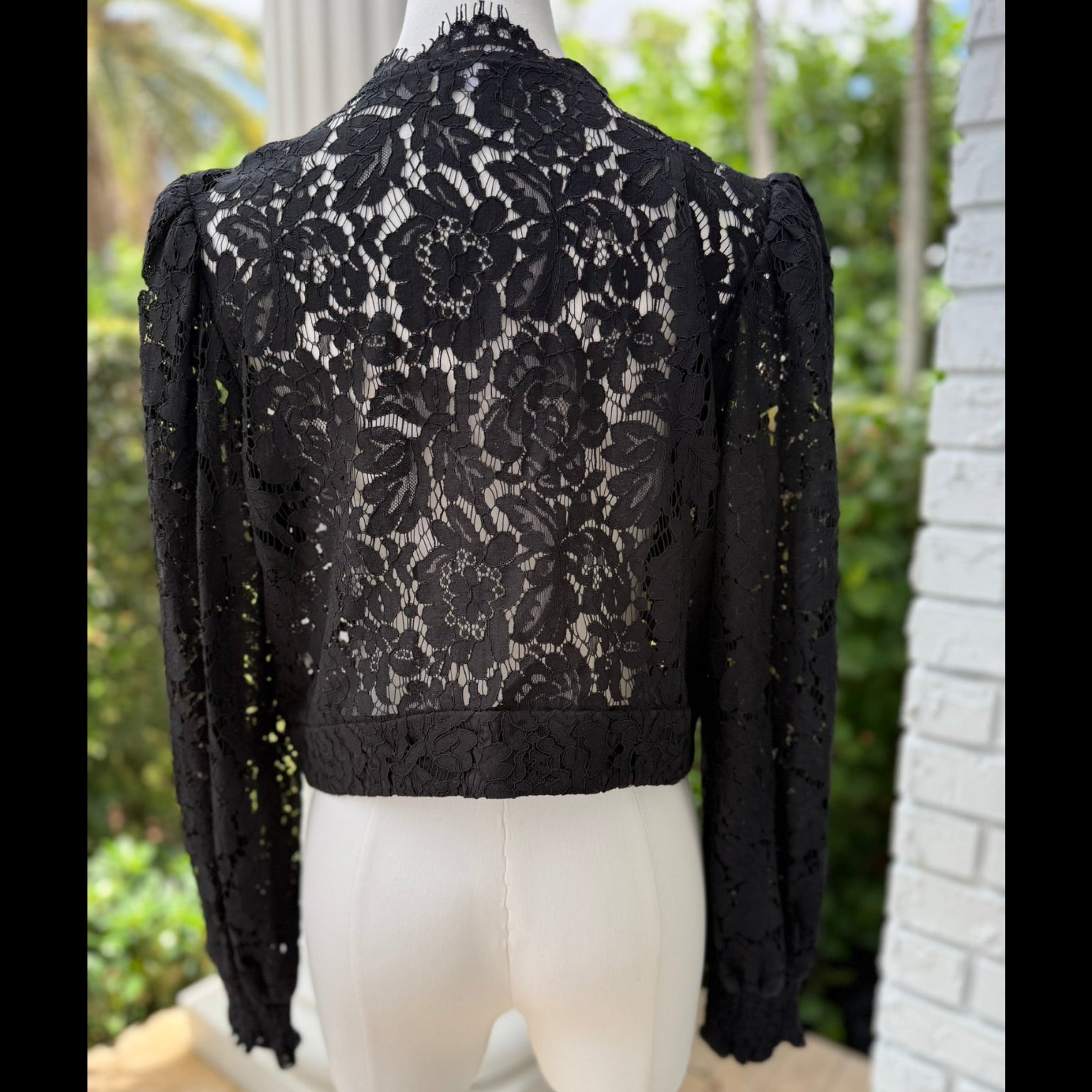 Generation Love Black Lace Tie-Front Top Size Medium