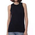 Minnie Rose Distressed Black Tank Size Large