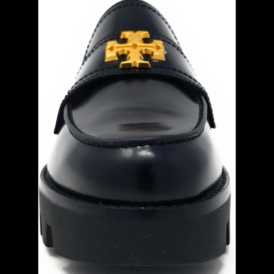 Tory Burch Everly Black Lug Sole Loafers Size 7.5