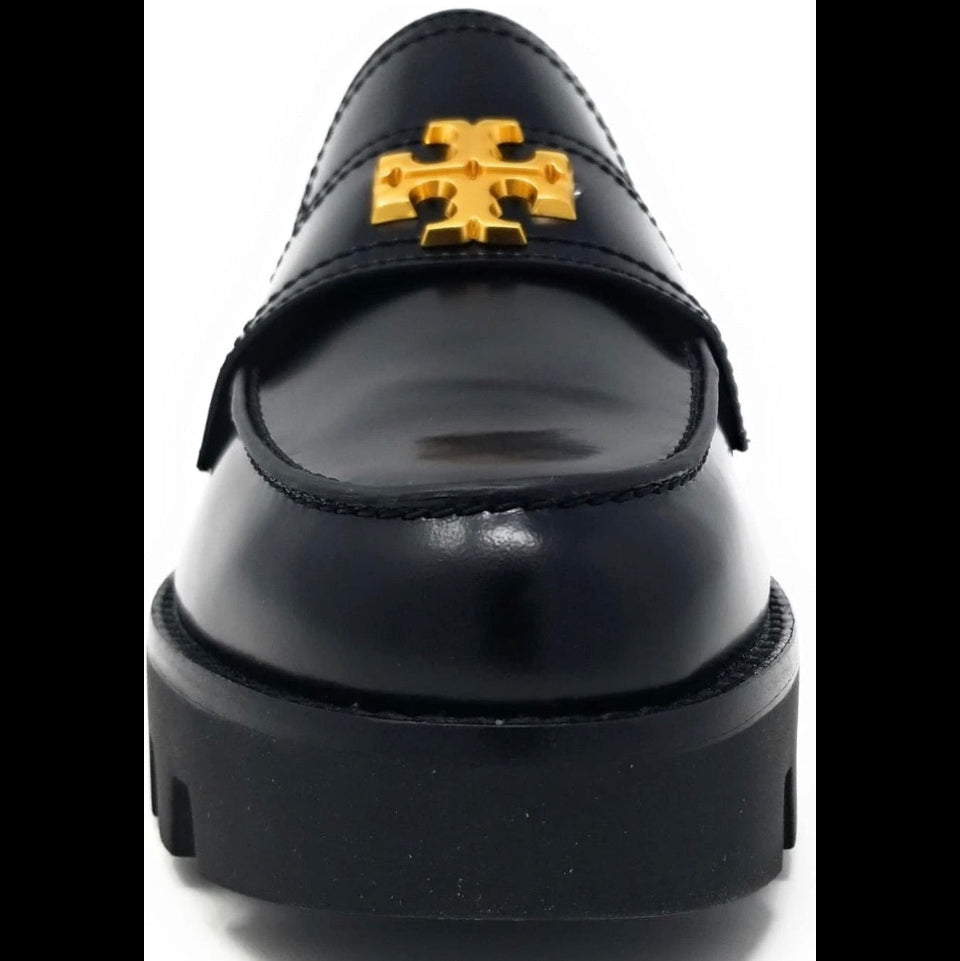 Tory Burch Everly Black Lug Sole Loafers Size 7.5