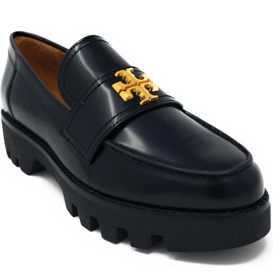 Tory Burch Everly Black Lug Sole Loafers Size 7.5