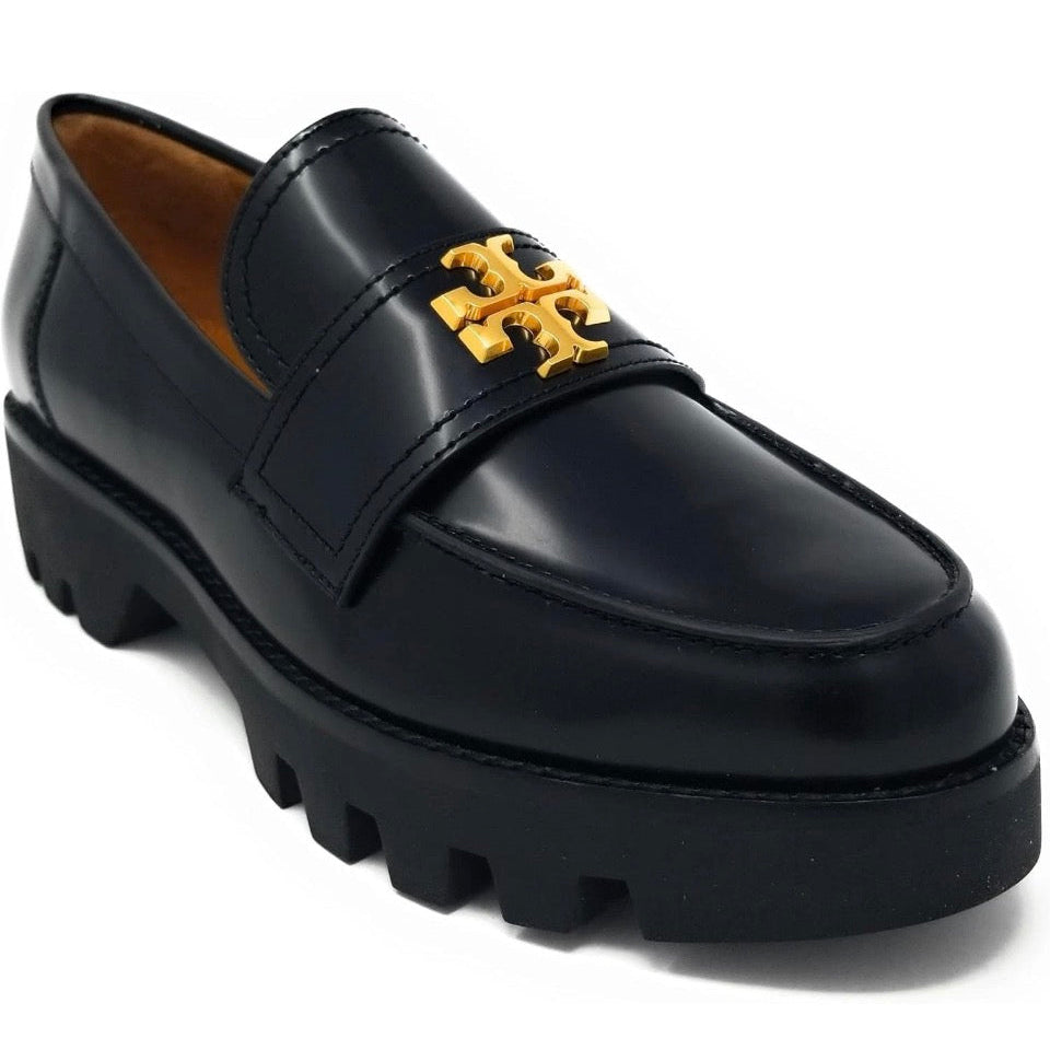 Tory Burch Everly Black Lug Sole Loafers Size 7.5