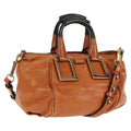 Chloe Ethel Handbag Leather 2-way Brown Gold.