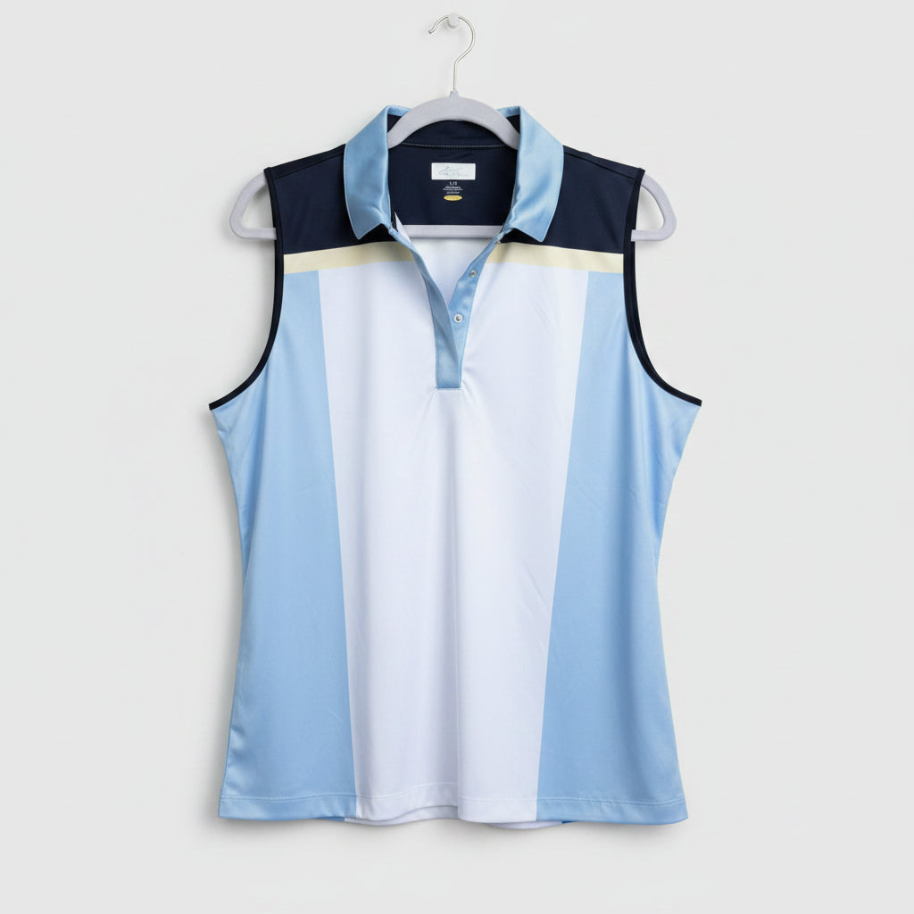Greg Norman Sleeveless Color block Golf Polo Size Large