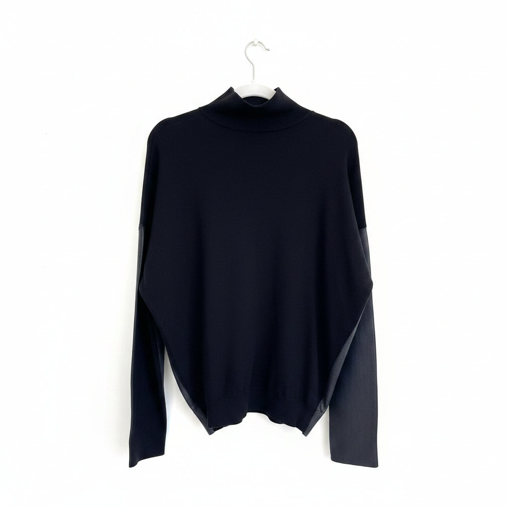 Oblique Creations Coated Mock-Neck Sweater Size 2 (Medium)