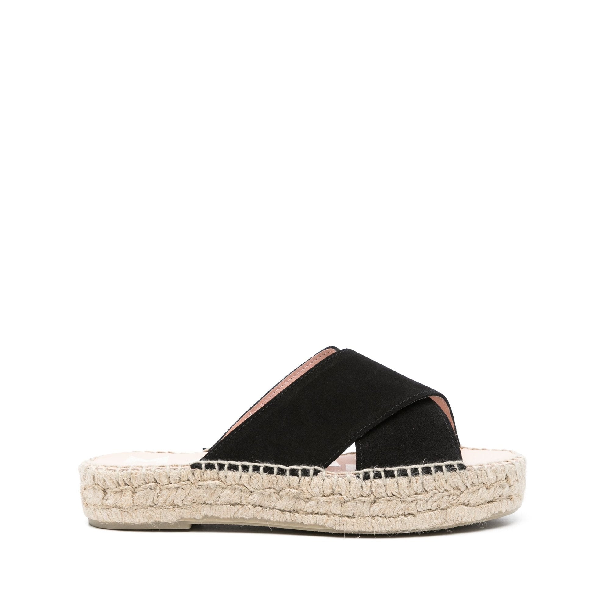 Manebi Double Sole Black Suede Espadrille Slides Size 40 (US9)