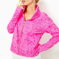 Lilly Pulitzer Wrenley Zip-Up, Cerise Pink Pinkie Promise Jacket Size Large