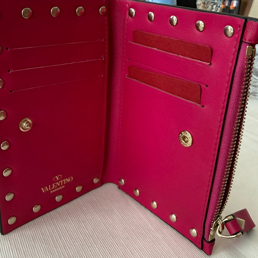 Valentino Garavani Rockstud Continental Wallet -Fuchsia
