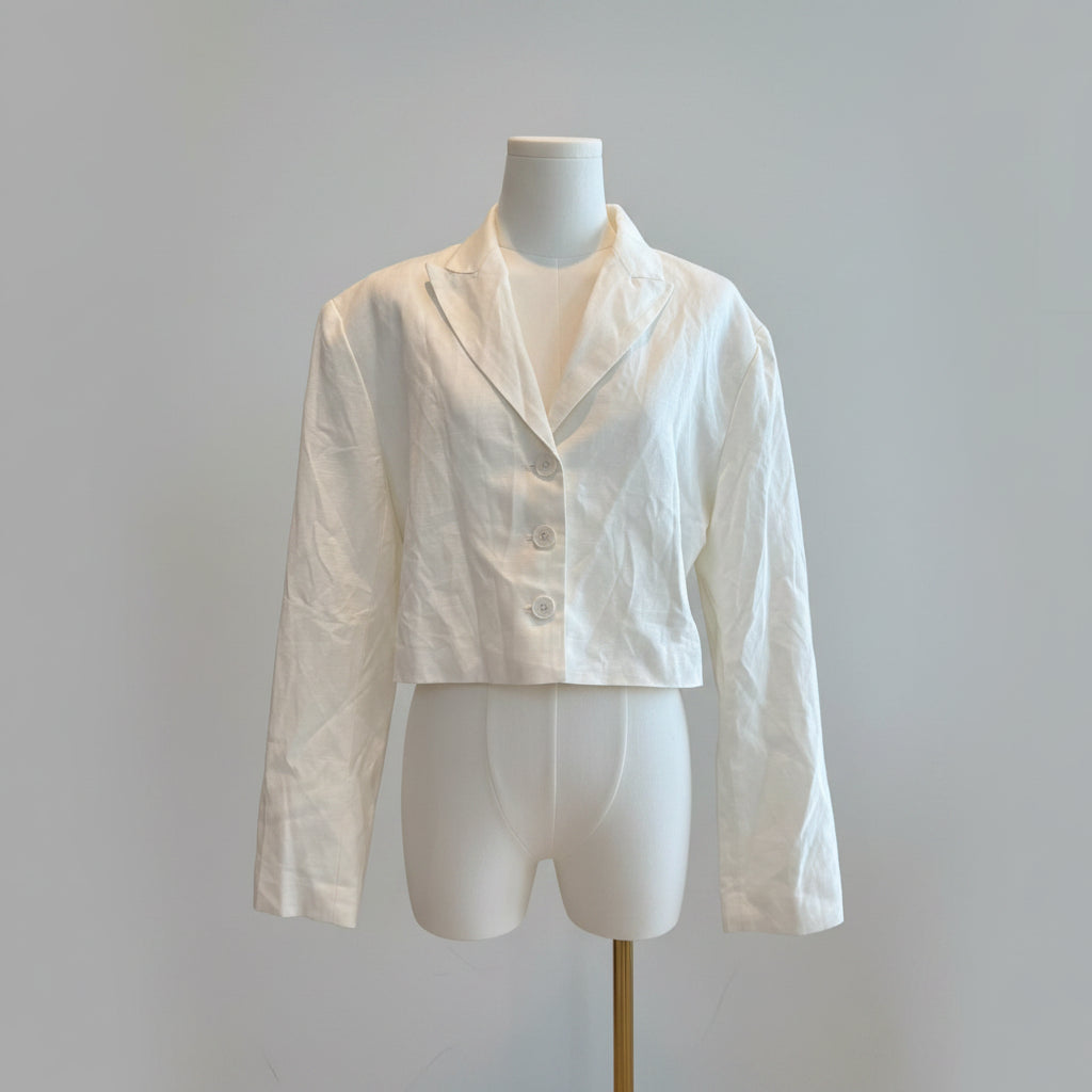 Lioness Granada White Crop Jacket Size Small