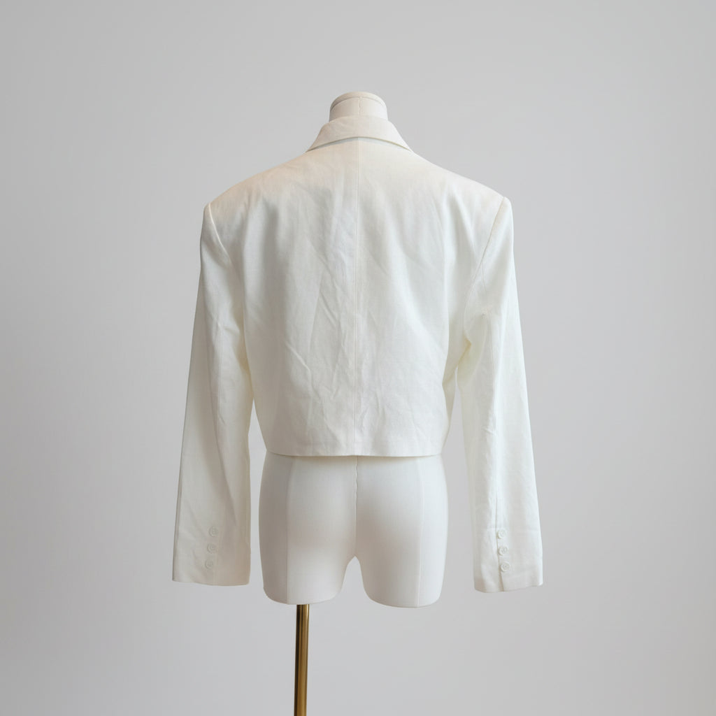 Lioness Granada White Crop Jacket Size Small