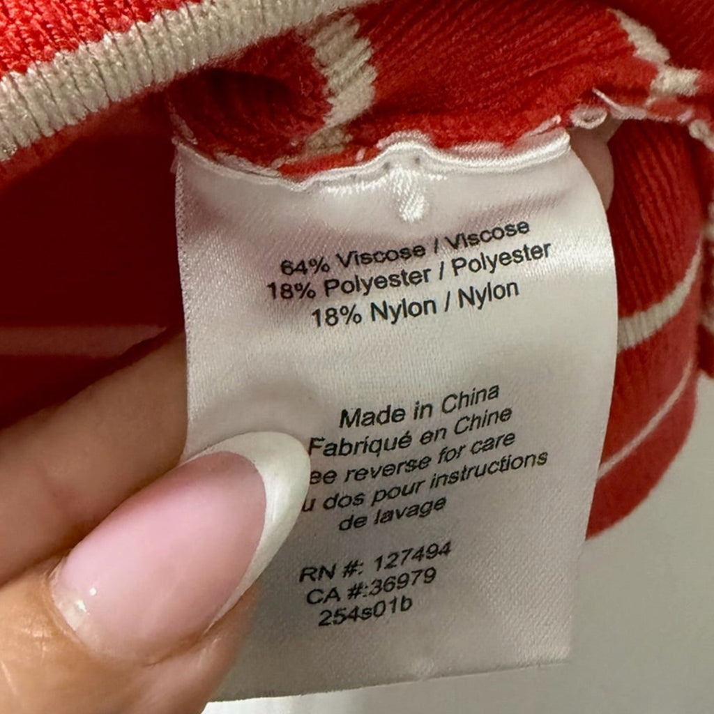 Heartloom Red Striped Bow Crop Top NWT  Size XS | Tie-Front Sleeveless Blouse