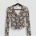 Maeve Anthropologie Floral Ruched Top Size M | Women's Printed Blouse