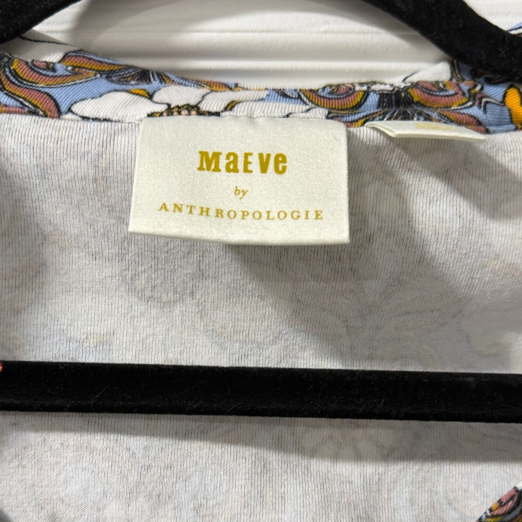 Maeve Anthropologie Floral Ruched Top Size M | Women's Printed Blouse