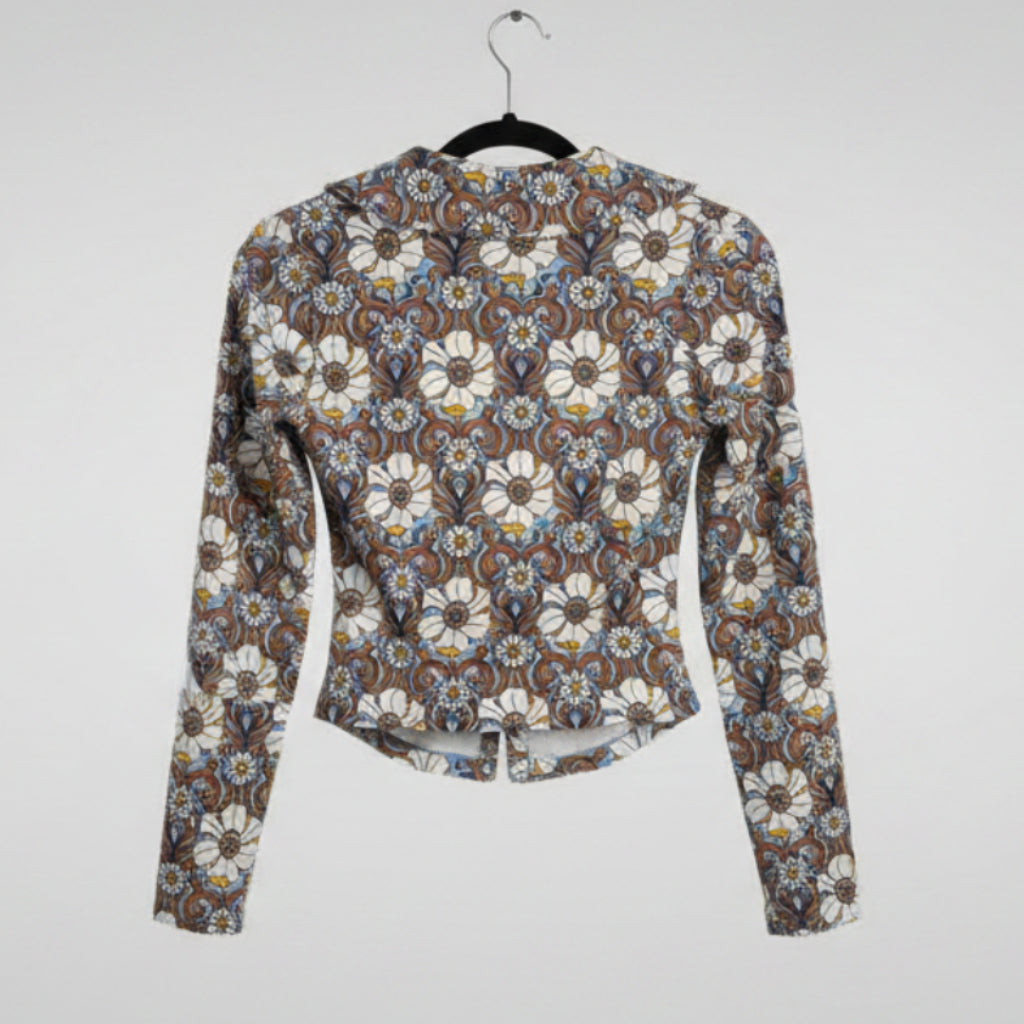 Maeve Anthropologie Floral Ruched Top Size M | Women's Printed Blouse