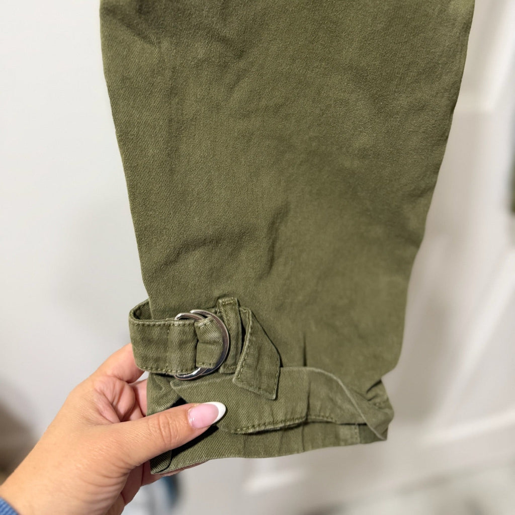 Ba&sh Olive Green Cargo Pants Size 38 (US 6) | High-Waisted Utility Trousers