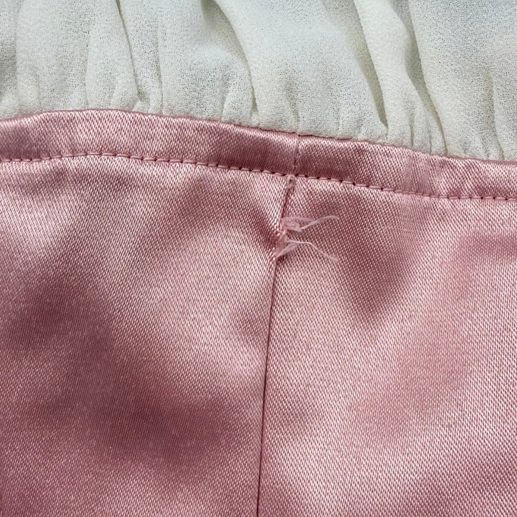 With Jean Pink Satin Corset Top (Size S) and Skirt (Size XS) Corset Set