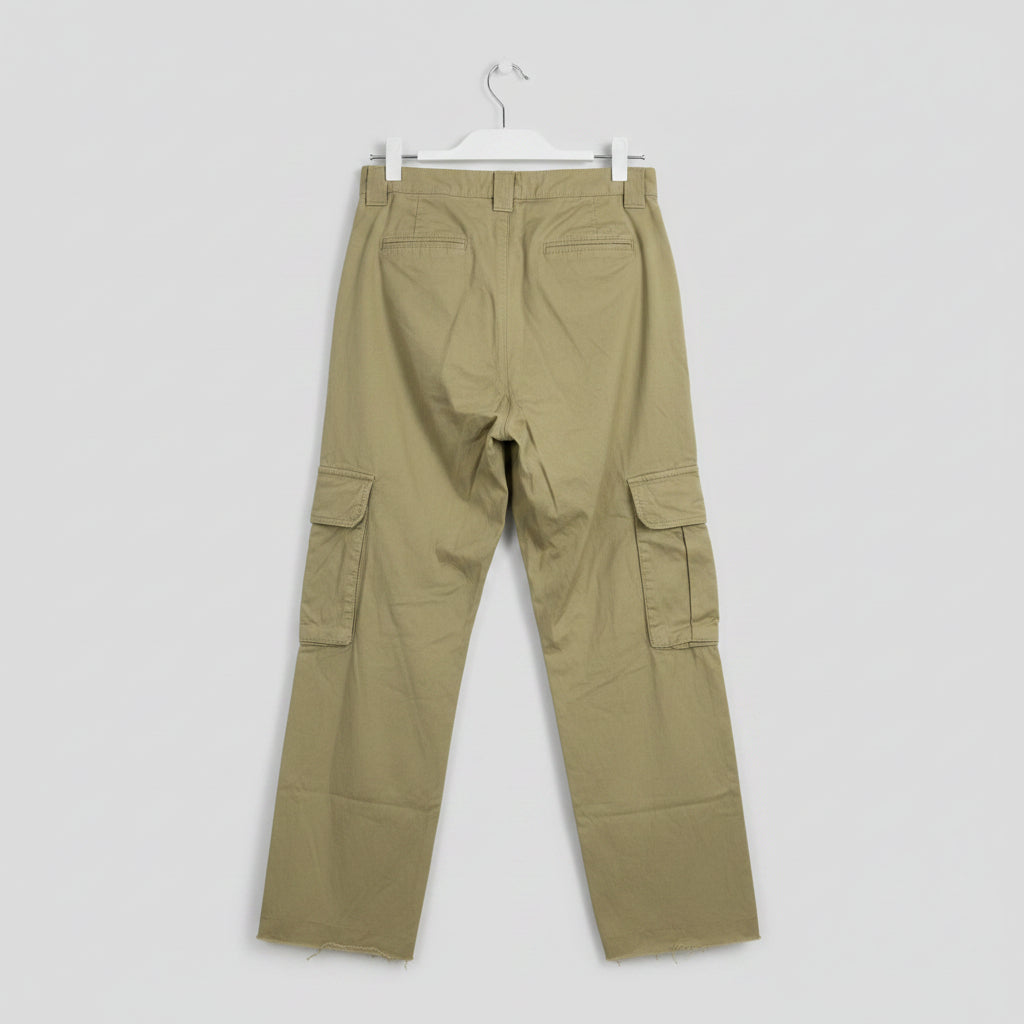 Ba&sh Olive Green Distressed Hem Cargo Pants Size 38 (US 6) | Utility Trousers