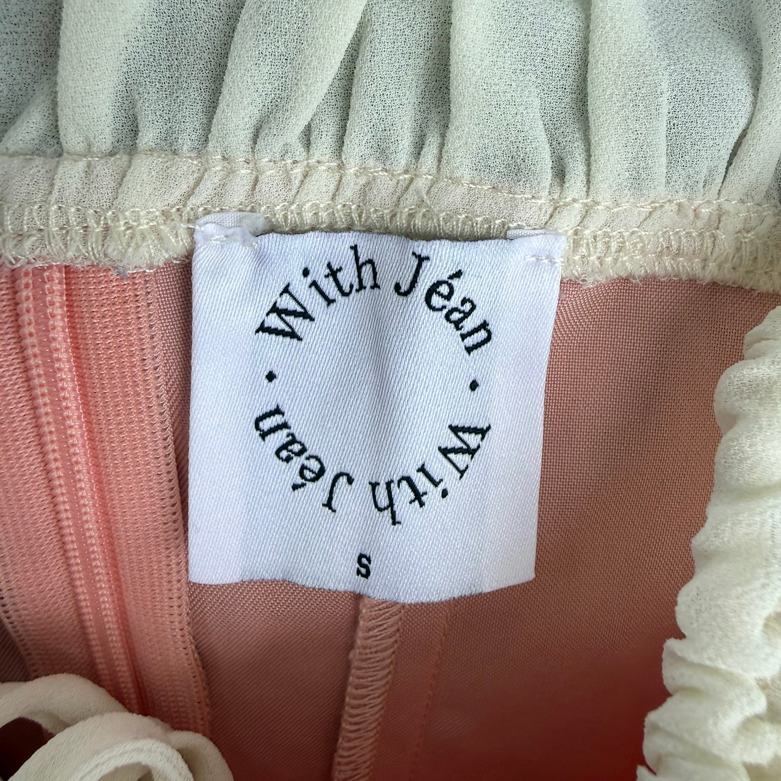 With Jean Pink Satin Corset Top (Size S) and Skirt (Size XS) Corset Set