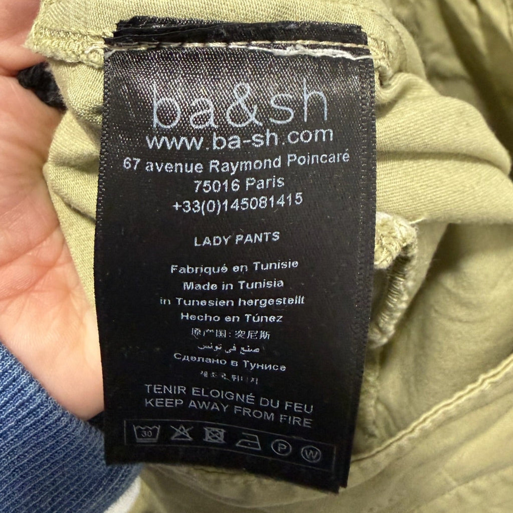 Ba&sh Olive Green Distressed Hem Cargo Pants Size 38 (US 6) | Utility Trousers