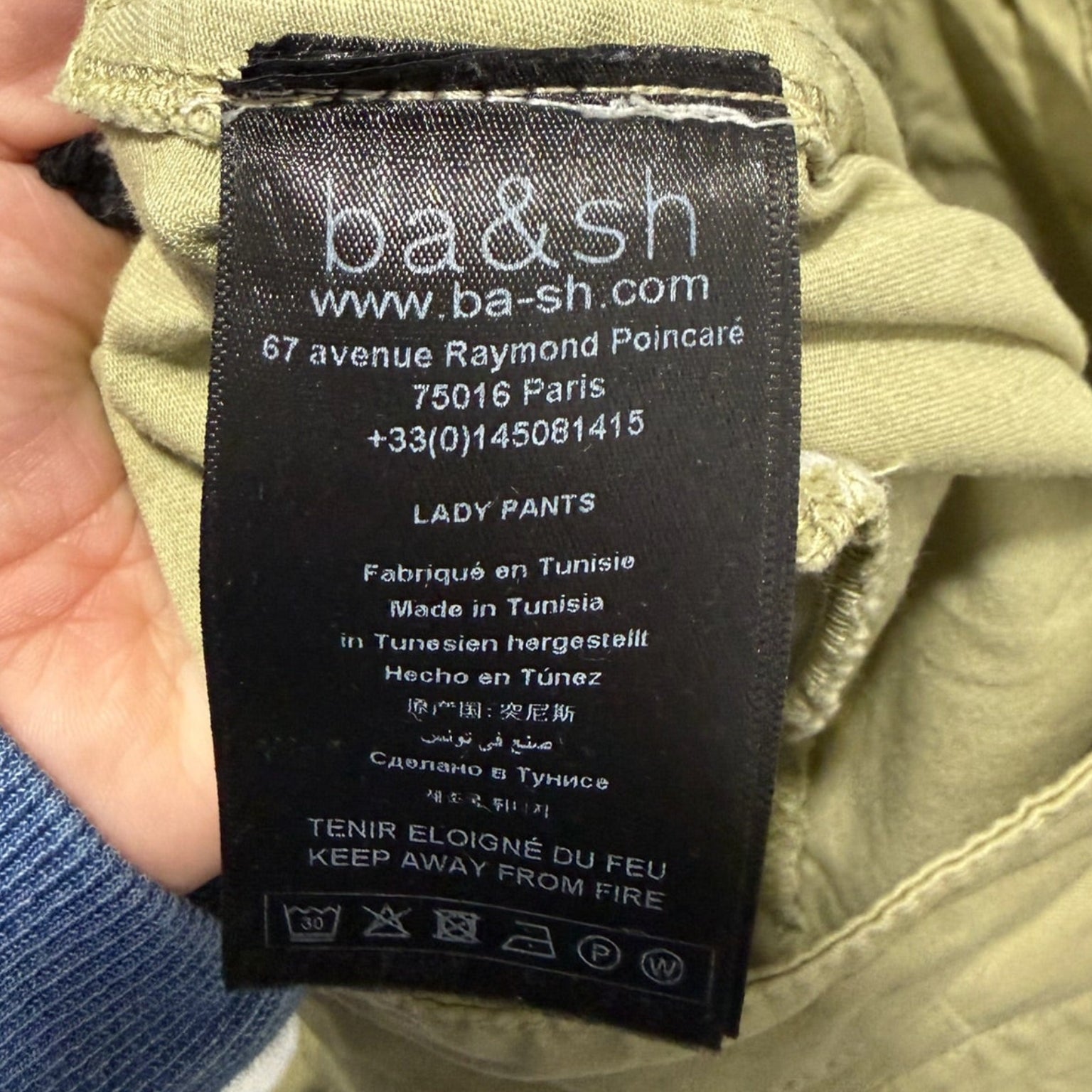 Ba&sh Olive Green Distressed Hem Cargo Pants Size 38 (US 6) | Utility Trousers