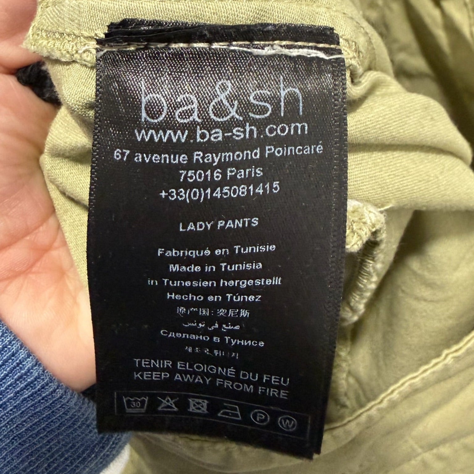Ba&sh Olive Green Cargo Pants Size 38 (US 6) | High-Waisted Utility Trousers