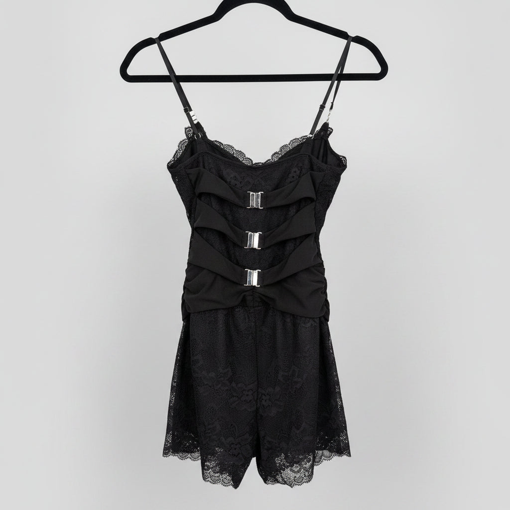 Outcast Black Lace Corset Romper Size Small