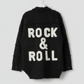 Elan Black Rock & Roll Denim Jacket Size S | Embroidered Fringe Jacket