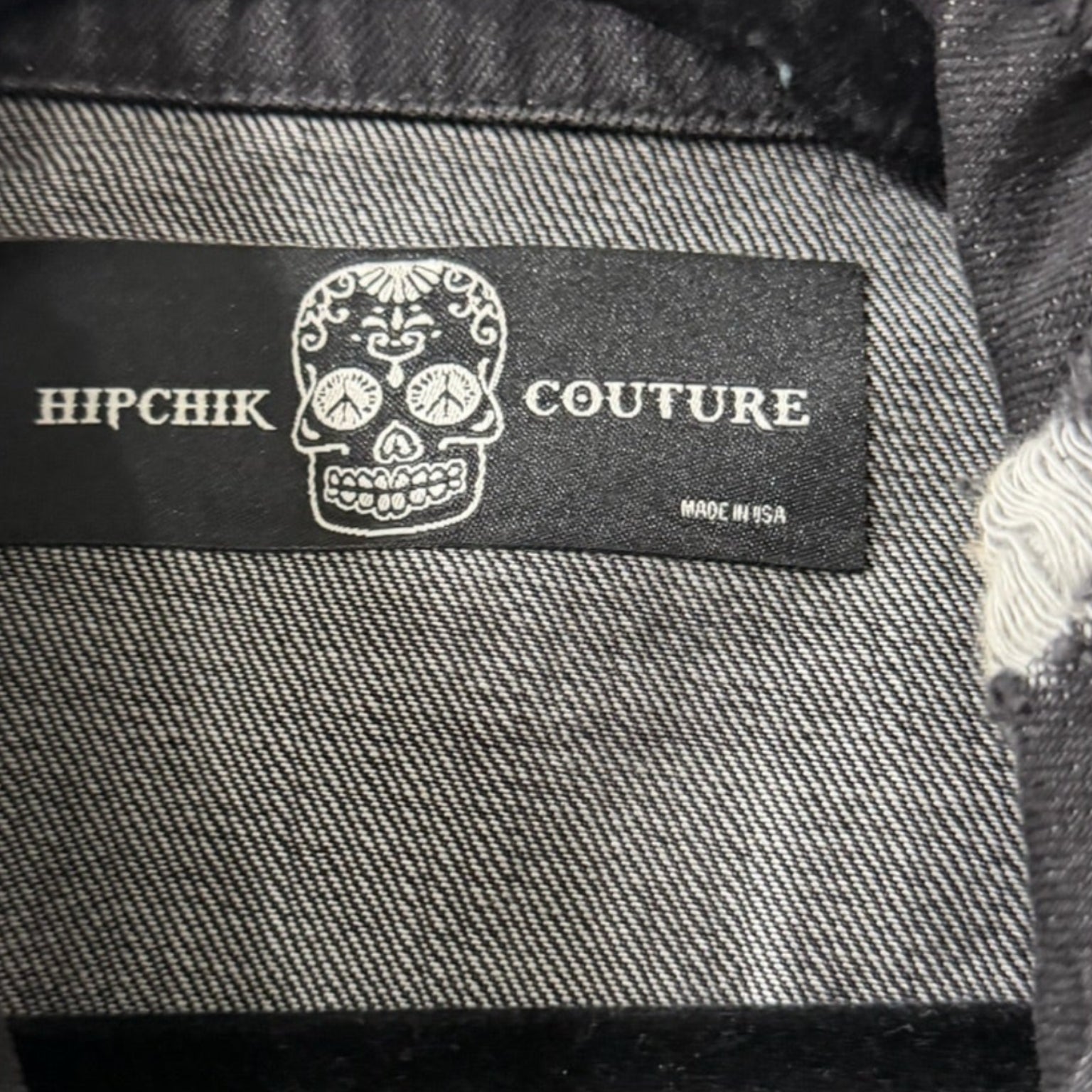 Hipchik Couture Distressed Feather-Cuff Denim Jacket Size M | Statement Jacket
