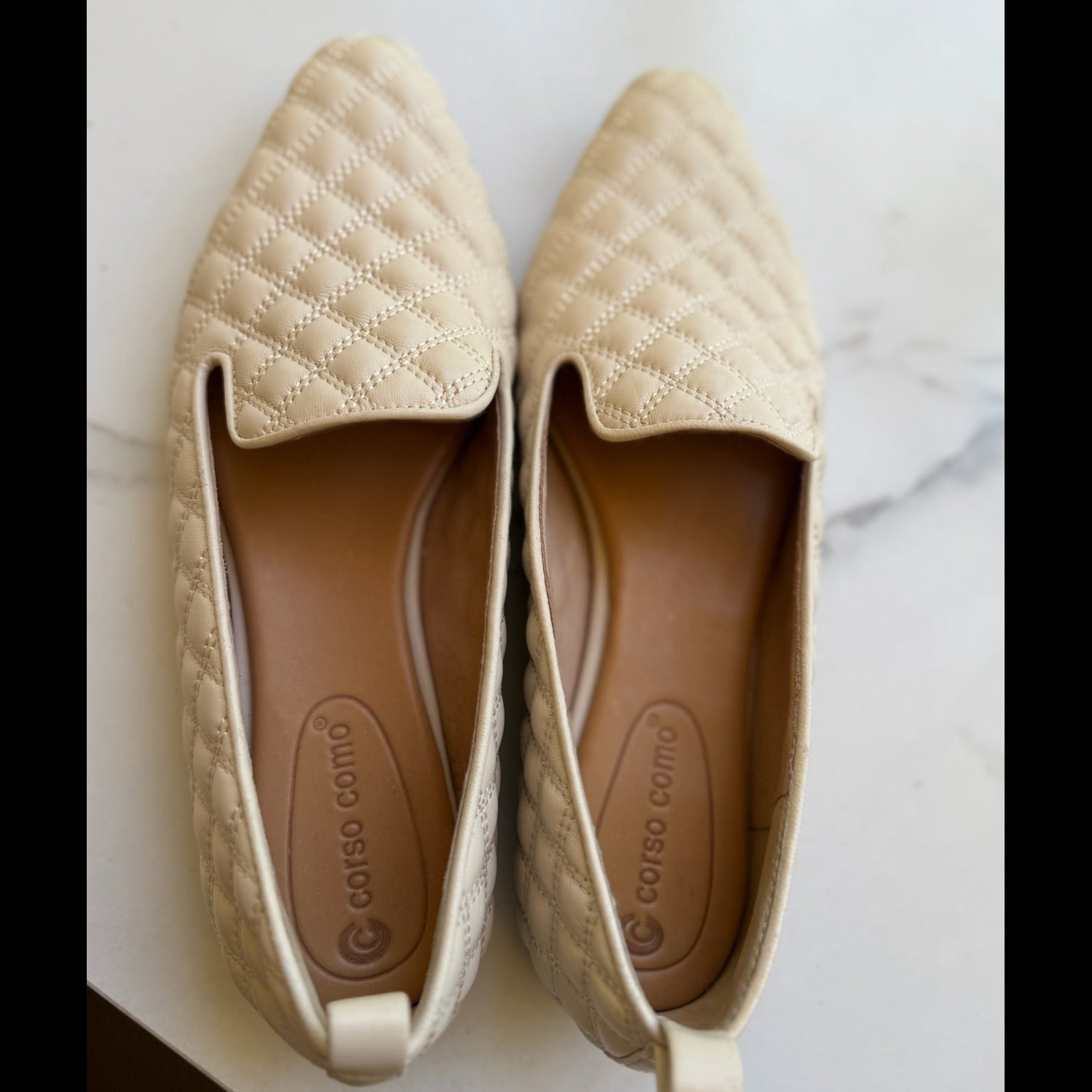 Corso Como Quilted Pointed-Toe Flats Size 8